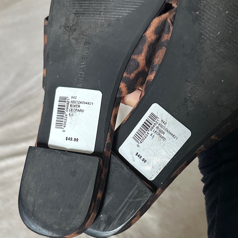 Saks Fifth Avenue River Leopard Print Sandals 8.5 - Picture 5 of 5
